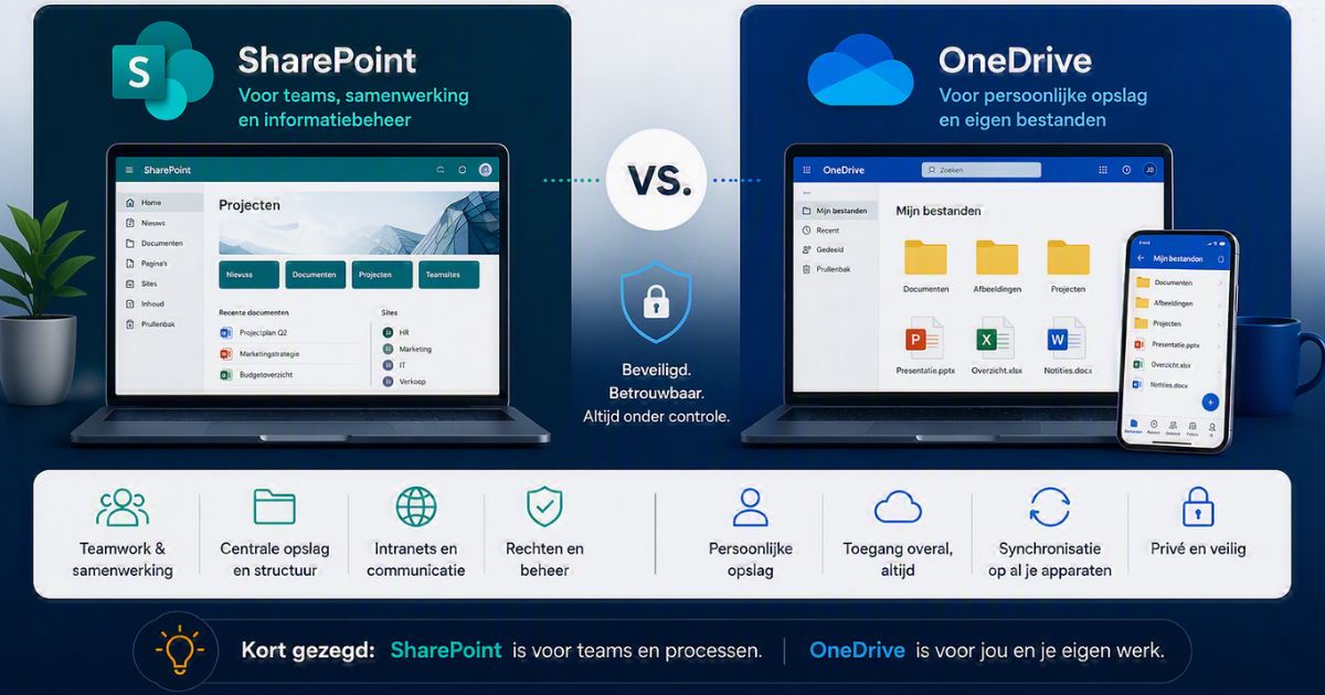 Verschil tussen OneDrive en SharePoint